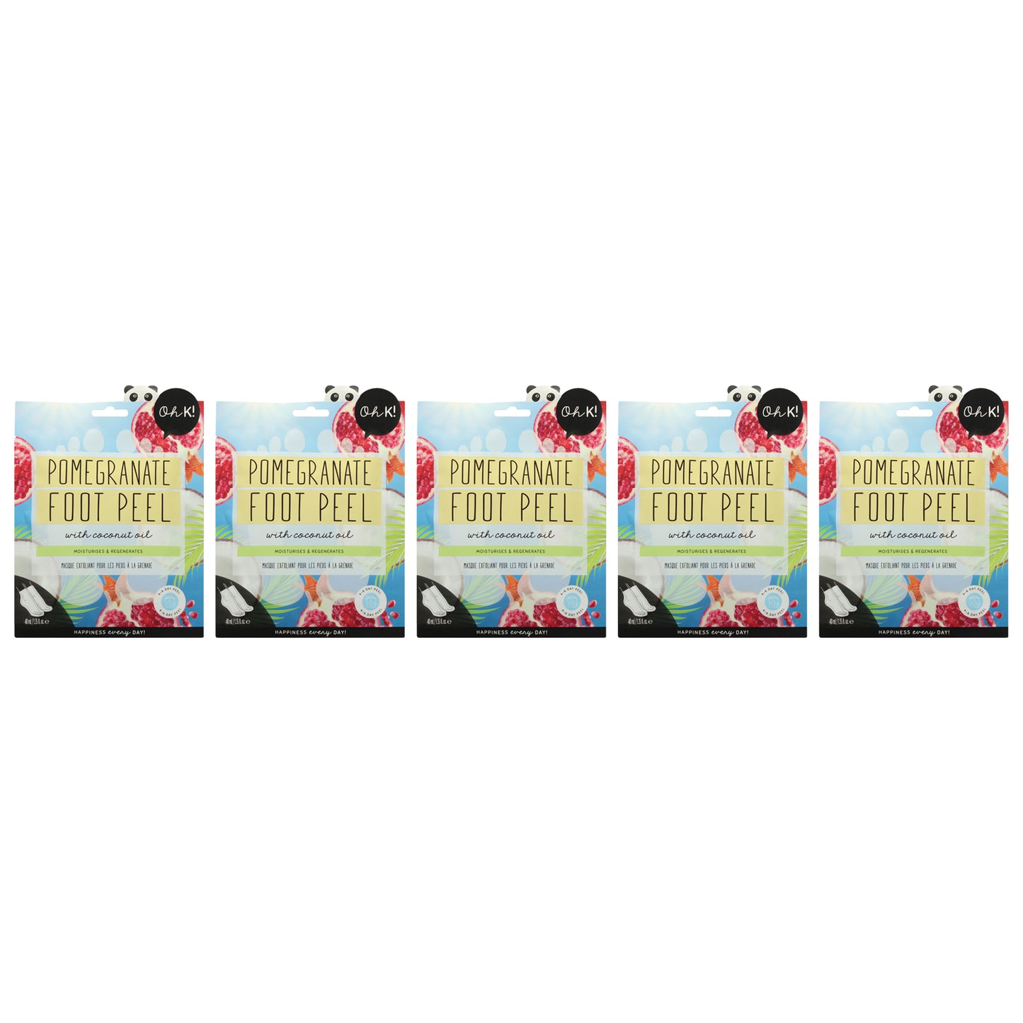 Foot Peel Mask - Pomegranate - Pack of 5 1 Pair Mask