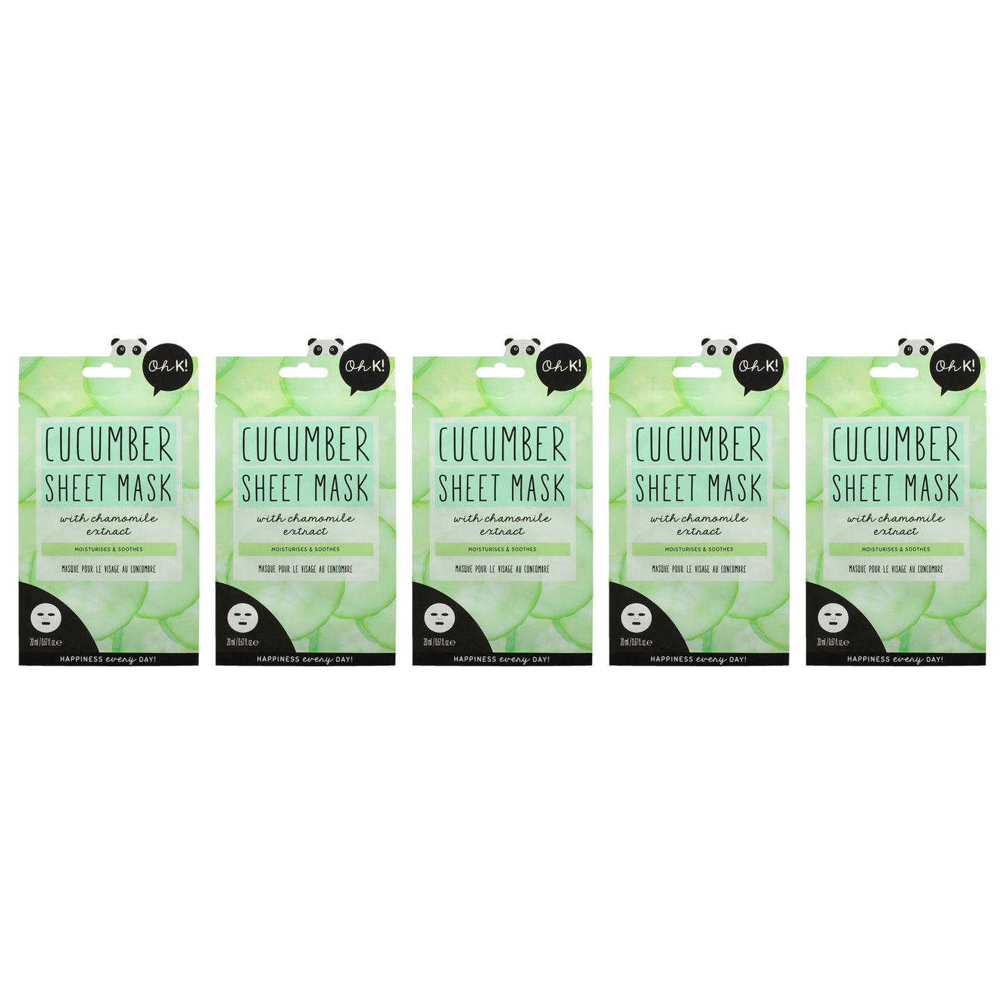 Sheet Mask - Cucumber - Pack of 5 1 Pc Mask