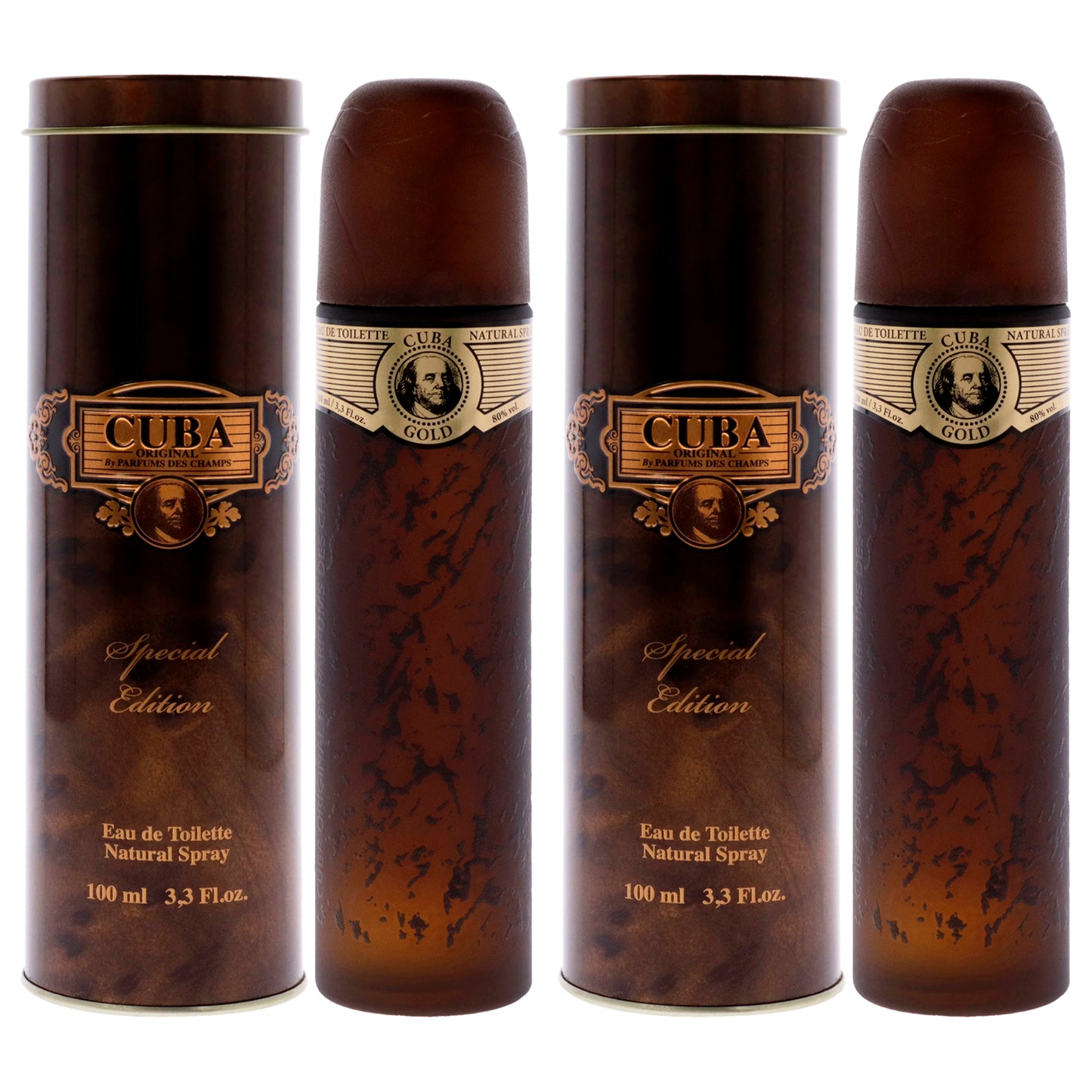 Cuba Gold Special Edition - Pack of 2 3.3 oz EDT Spray