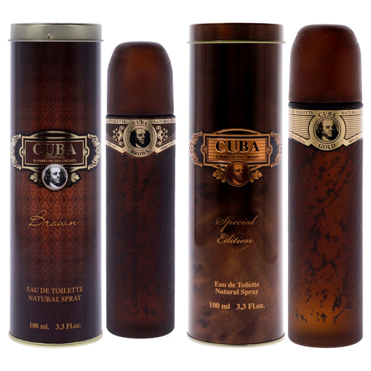 Cuba Kit 2 Pc Kit 3.3oz Cuba Brown EDT Spray