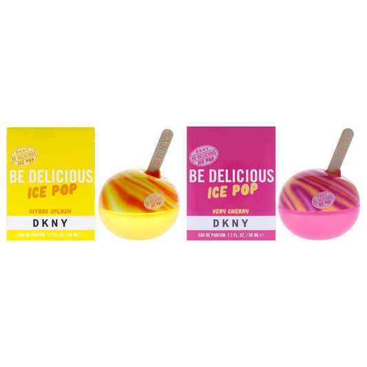 DKNY Be Delicious Ice Pop Kit by Donna Karan for Women - 2 Pc Kit 1.7oz DKNY Be Delicious Ice Pop - Very Cherry EDP Spray, 1.7oz DKNY Be Delicious Ice Pop - Citrus Splash EDP Spray