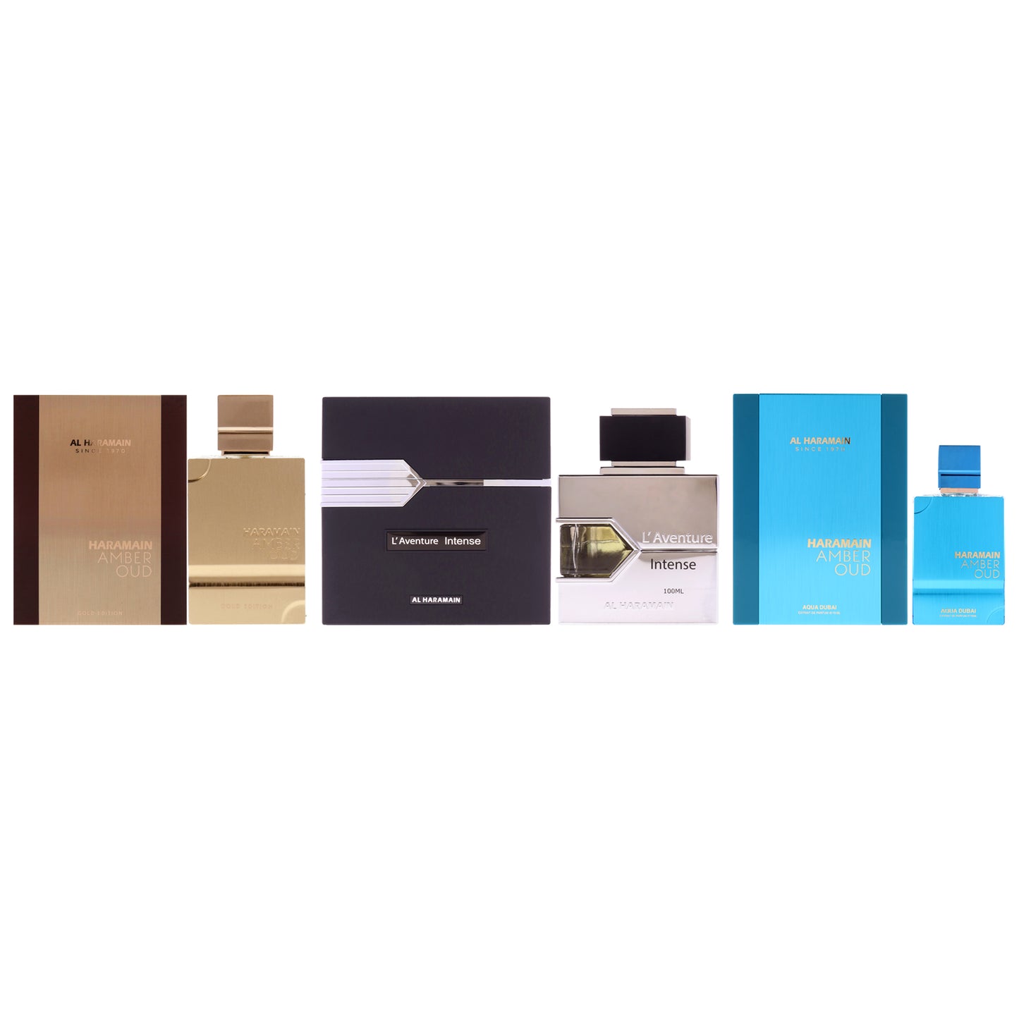 Al Haramain Kit 3 Pc Kit 2oz Amber Oud - Gold Edition EDP Spray