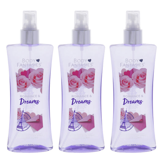 Romance and Dreams by Body Fantasies for Women - 8 oz Body Spray - Pack of 3