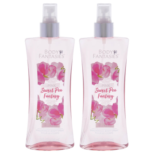 Pink Sweet Pea Fantasy by Body Fantasies for Women - 8 oz Body Spray - Pack of 2