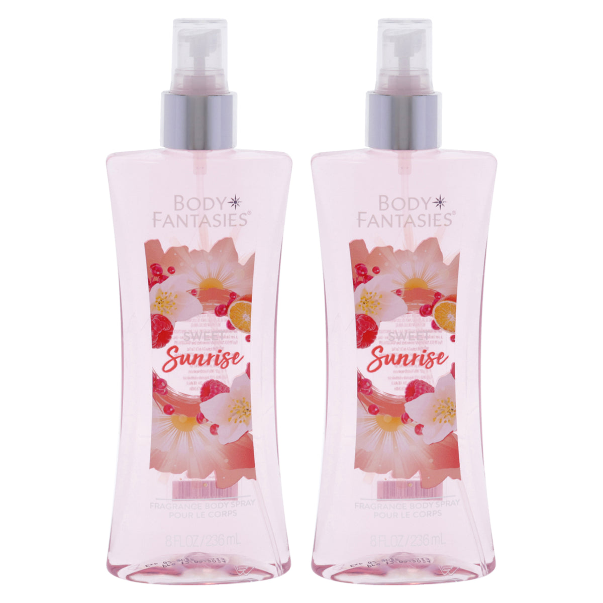Sweet Sunrise by Body Fantasies for Women - 8 oz Body Spray - Pack of 2