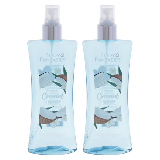 Coconut Fantasy by Body Fantasies for Women - 8 oz Body Spray - Pack of 2