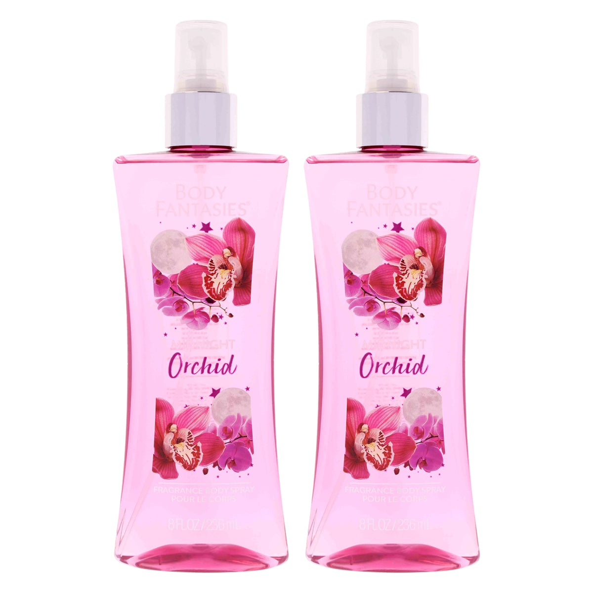 Midnight Orchid by Body Fantasies for Women - 8 oz Body Spray - Pack of 2
