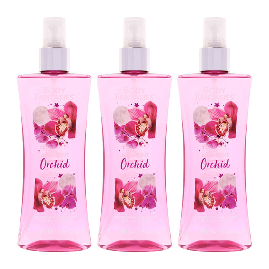 Midnight Orchid by Body Fantasies for Women - 8 oz Body Spray - Pack of 3