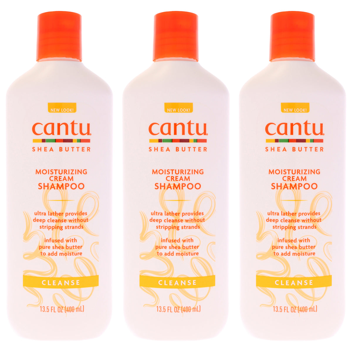Shea Butter Moisturizing Cream Shampoo by Cantu for Unisex - 13.5 oz Shampoo - Pack of 3