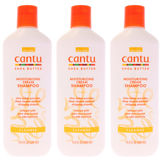 Shea Butter Moisturizing Cream Shampoo by Cantu for Unisex - 13.5 oz Shampoo - Pack of 3