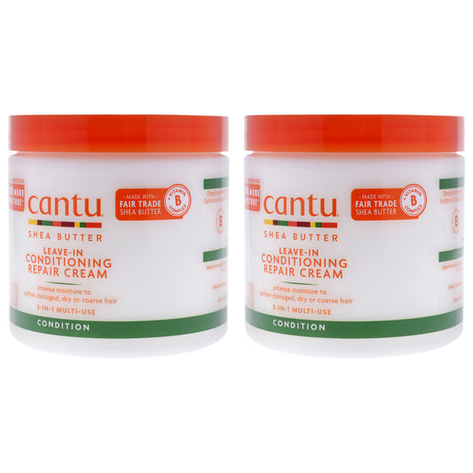 Shea Butter Leave In Conditioning Repair Cream by Cantu for Unisex - 16 oz Conditioner - Pack of 2