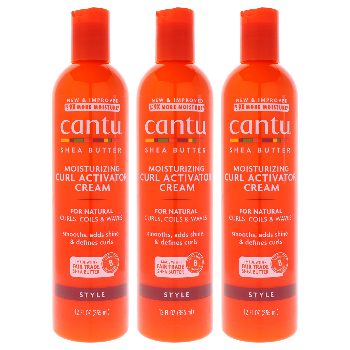 Shea Butter Moisturizing Curl Activator Cream by Cantu for Unisex - 12 oz Cream - Pack of 3