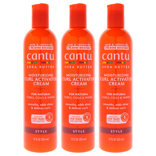 Shea Butter Moisturizing Curl Activator Cream by Cantu for Unisex - 12 oz Cream - Pack of 3