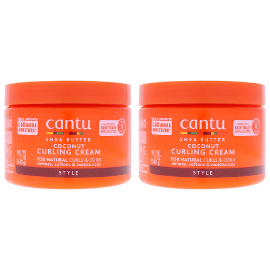 Shea Butter Coconut Curling Cream by Cantu for Unisex - 12 oz Cream - Pack of 2