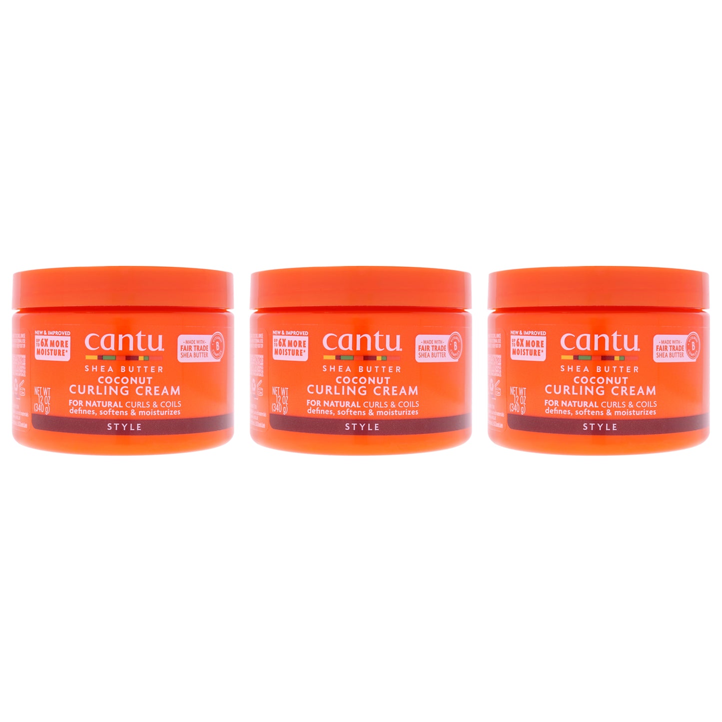 Shea Butter Coconut Curling Cream by Cantu for Unisex - 12 oz Cream - Pack of 3