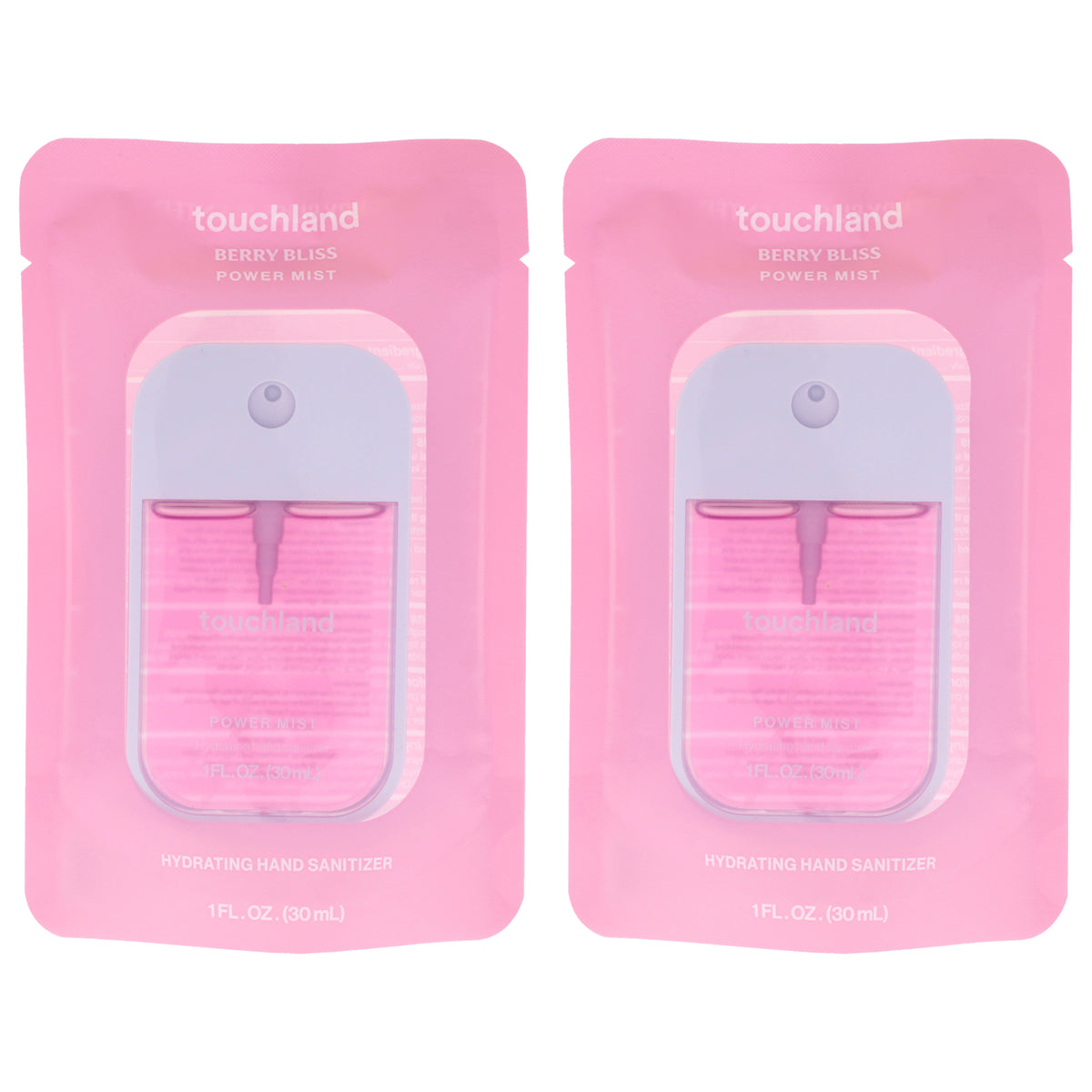 Power Mist Hydrating Hand Sanitizer - Berry Bliss by Touchland for Unisex - 1 oz Hand Sanitizer - Pack of 2