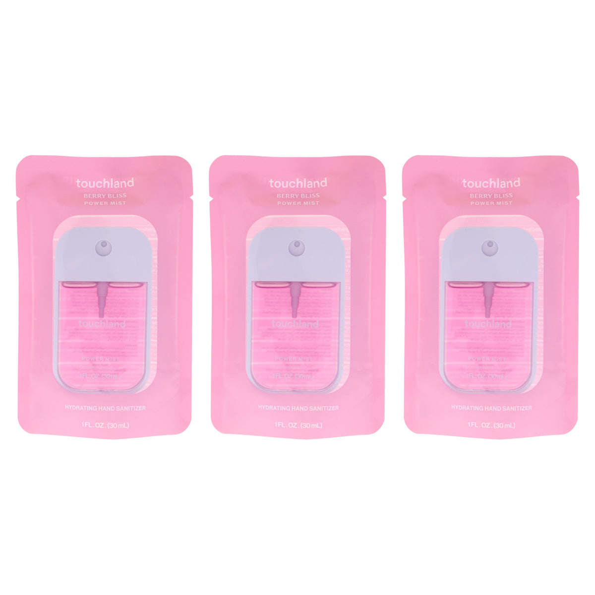 Power Mist Hydrating Hand Sanitizer - Berry Bliss by Touchland for Unisex - 1 oz Hand Sanitizer - Pack of 3