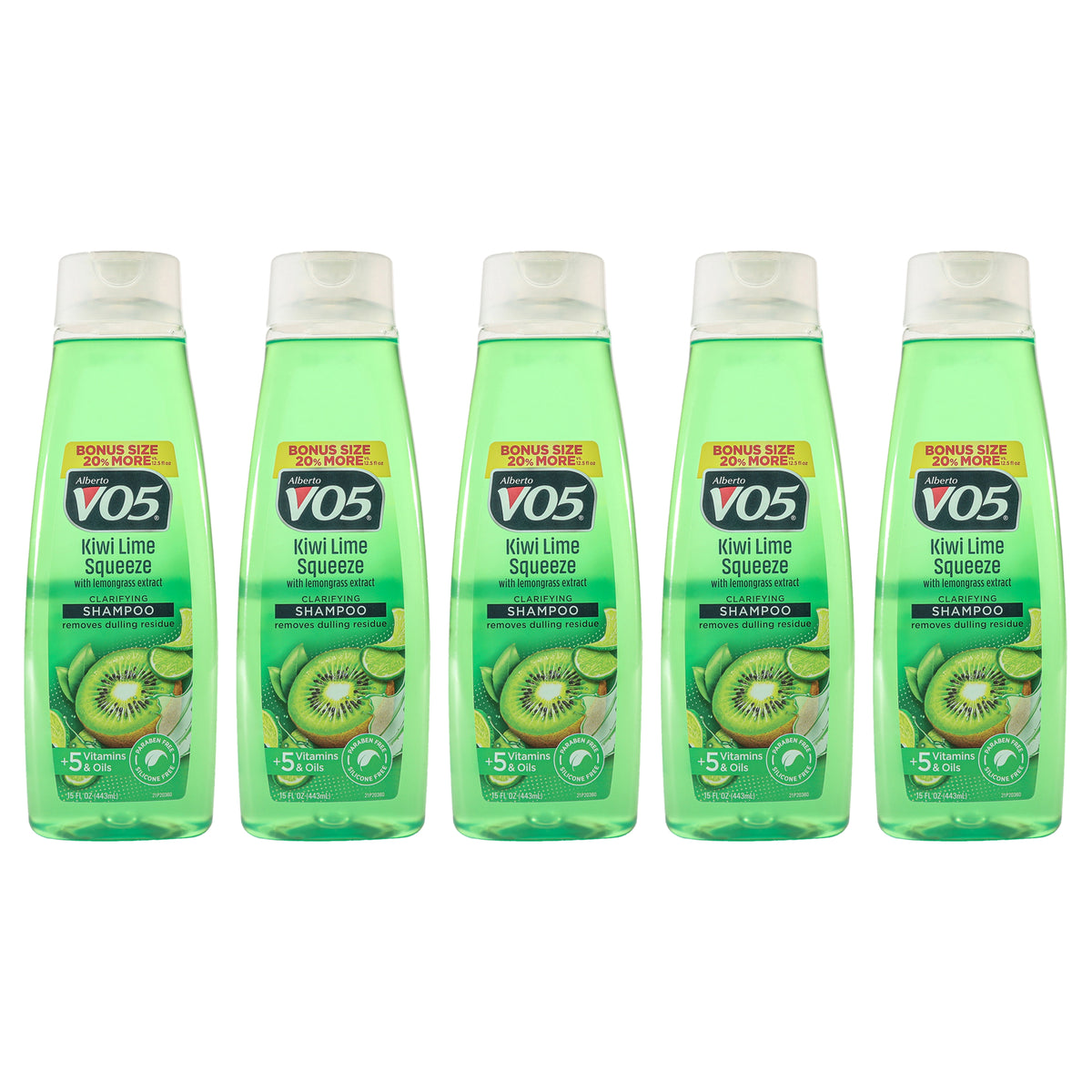 Clarifying Kiwi Lime Squeeze Shampoo by Alberto VO5 for Unisex - 15 oz Shampoo - Pack of 5