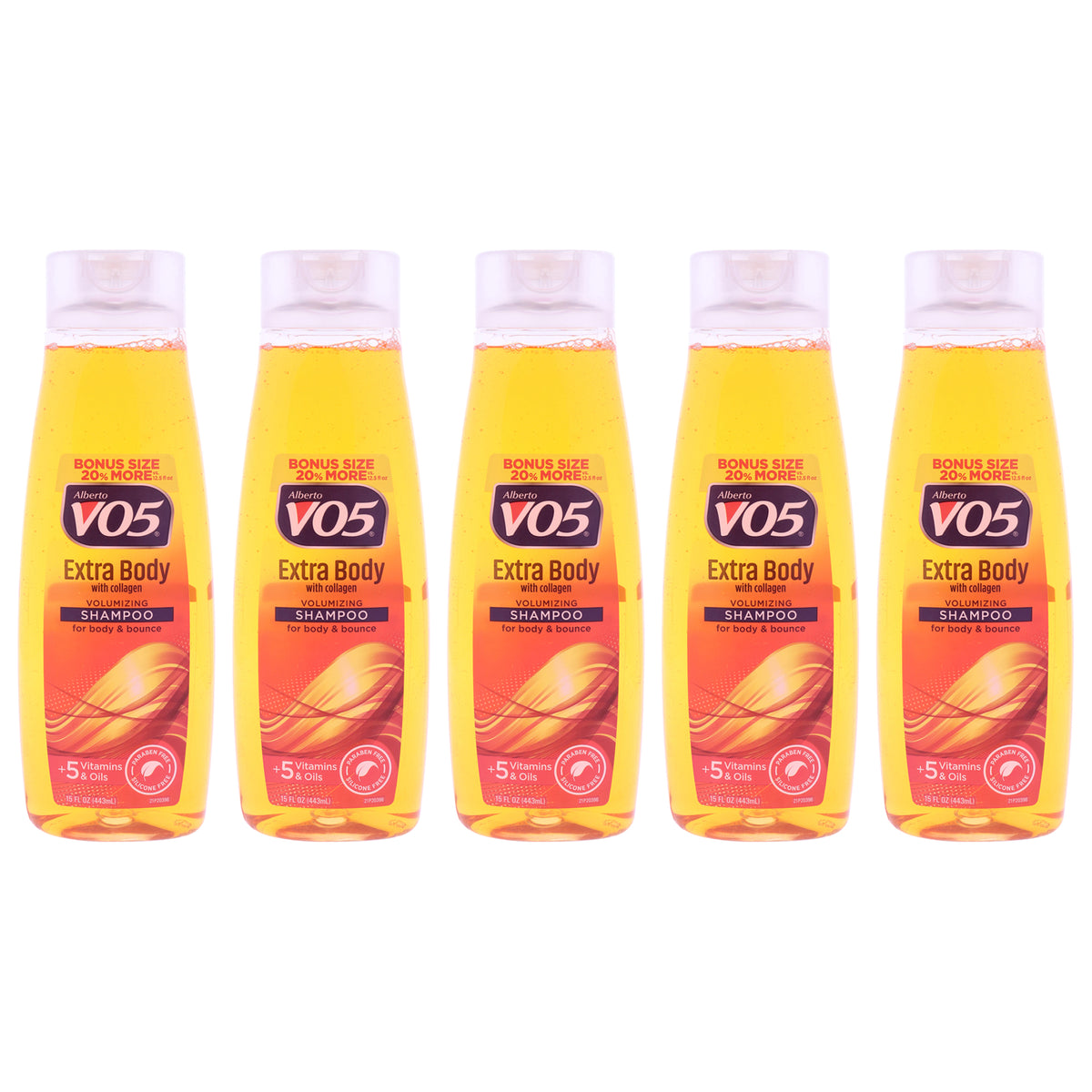 Extra Body Volumizing Shampoo by Alberto VO5 for Unisex - 15 oz Shampoo - Pack of 5
