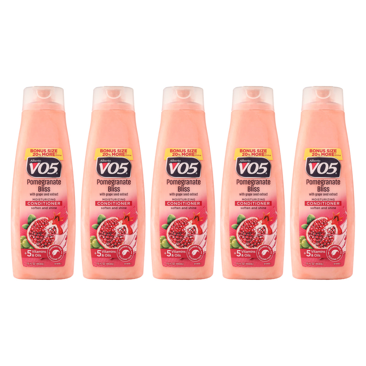 Moisturizing Pomegranate Bliss Conditioner by Alberto VO5 for Unisex - 15 oz Conditioner - Pack of 5