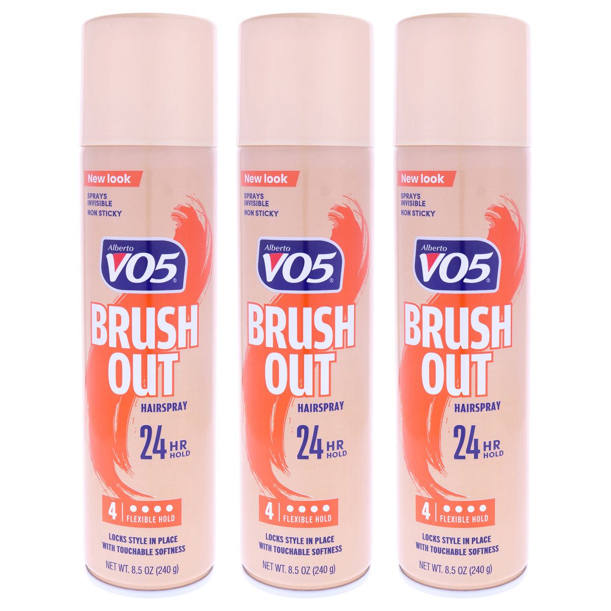Crystal Clear Brush Out Hair Spray by Alberto VO5 for Unisex - 8.5 oz Hair Spray - Pack of 3