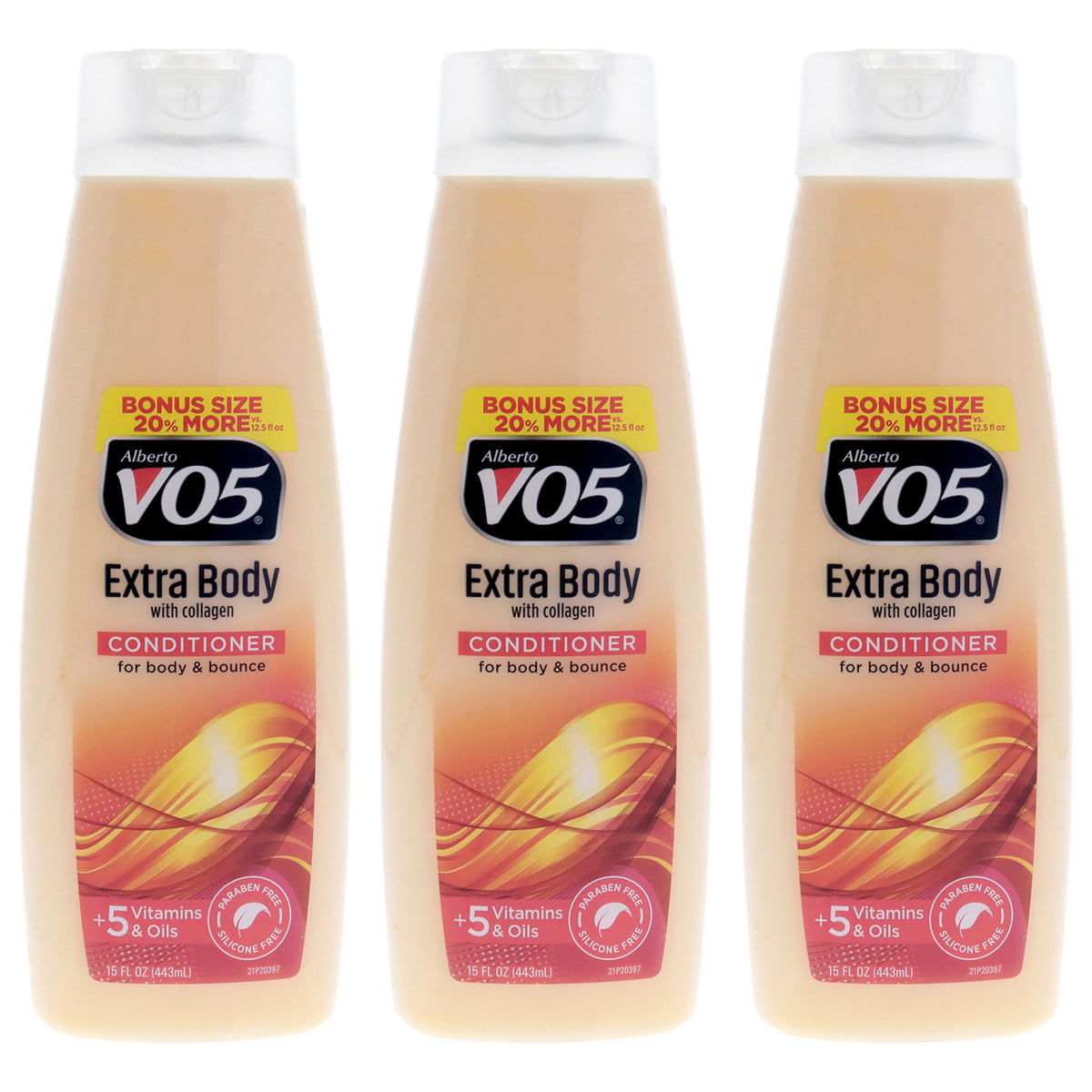 Extra Body Volumizing Conditioner by Alberto VO5 for Unisex - 15 oz Conditioner - Pack of 3
