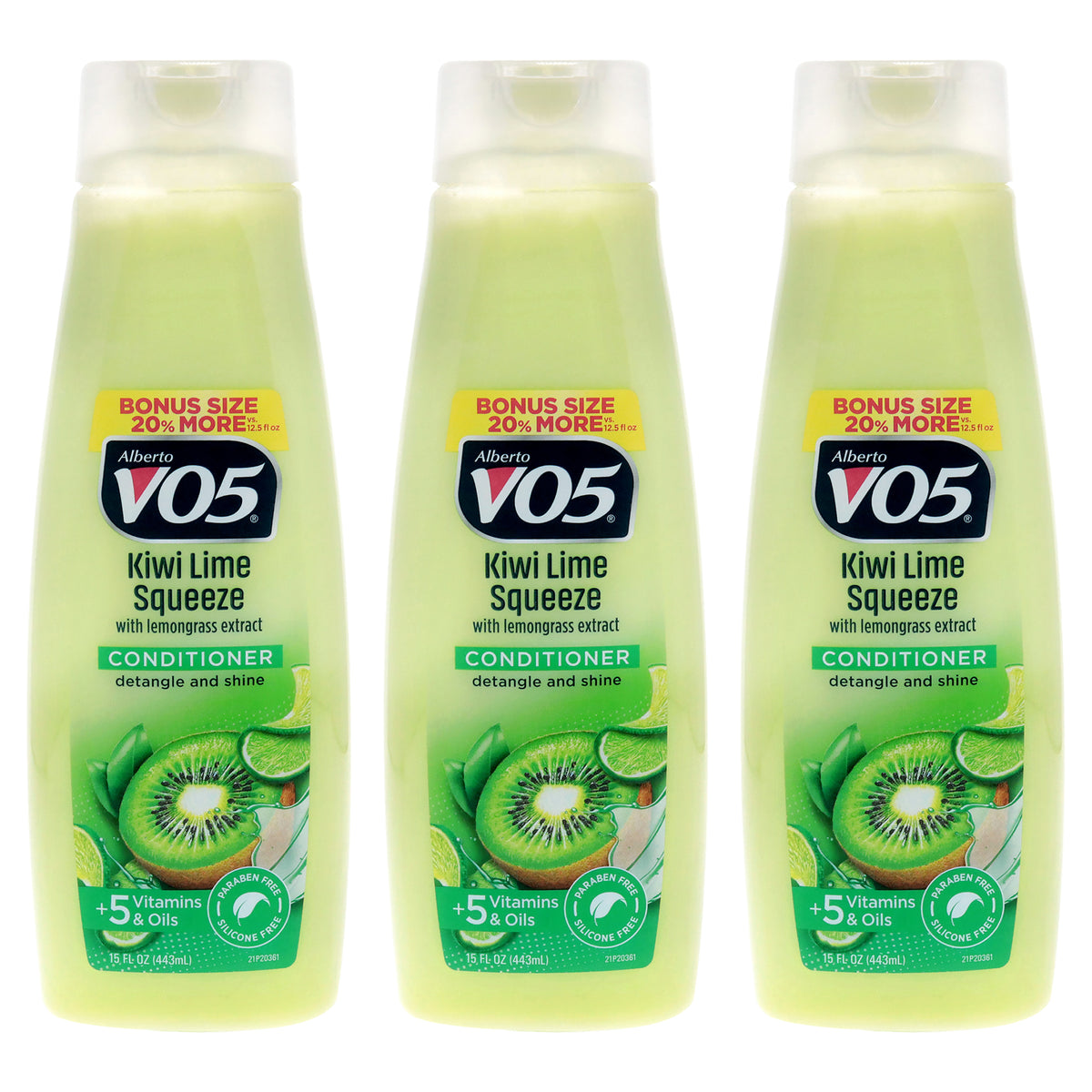 Herbal Escapes Kiwi Lime Squeeze Conditioner by Alberto VO5 for Unisex - 15 oz Conditioner - Pack of 3