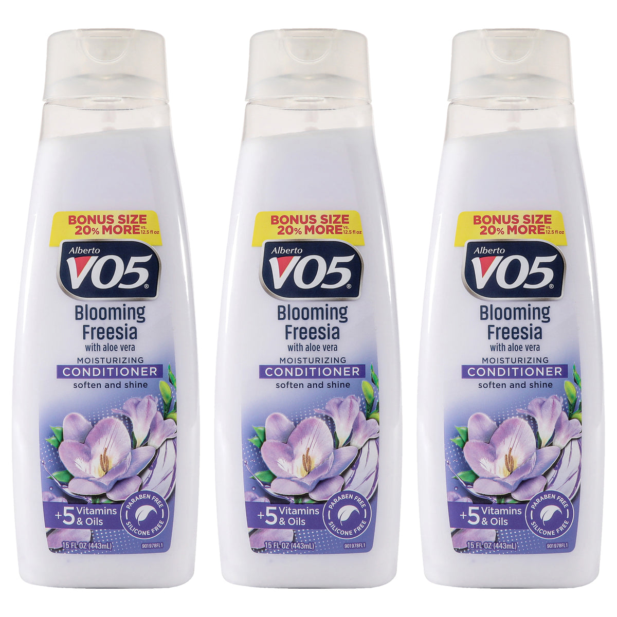 Moisturizing Blooming Freesia Conditioner by Alberto VO5 for Unisex - 15 oz Conditioner - Pack of 3