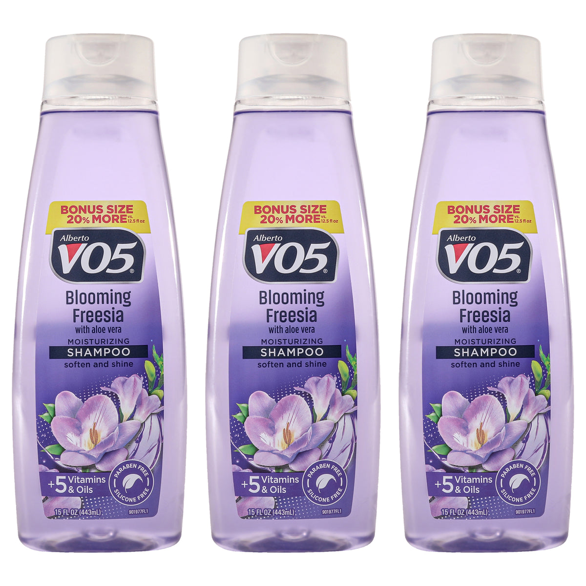Moisturizing Blooming Freesia Shampoo by Alberto VO5 for Unisex - 15 oz Shampoo - Pack of 3
