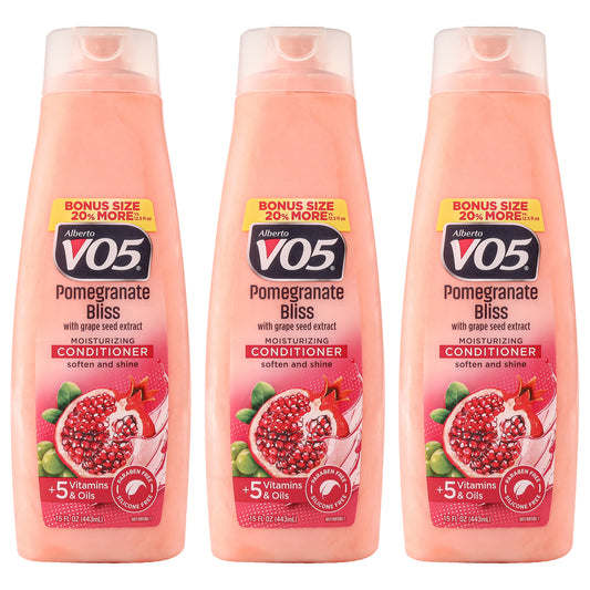 Moisturizing Pomegranate Bliss Conditioner by Alberto VO5 for Unisex - 15 oz Conditioner - Pack of 3