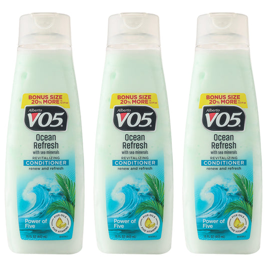Revitalizing Ocean Refresh Conditioner by Alberto VO5 for Unisex - 15 oz Conditioner - Pack of 3