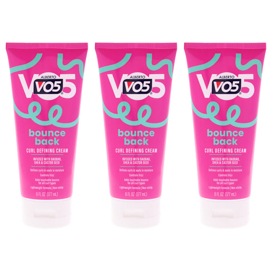 Bounce Back Curl Defining Cream by Alberto VO5 for Unisex - 6 oz Cream - Pack of 3