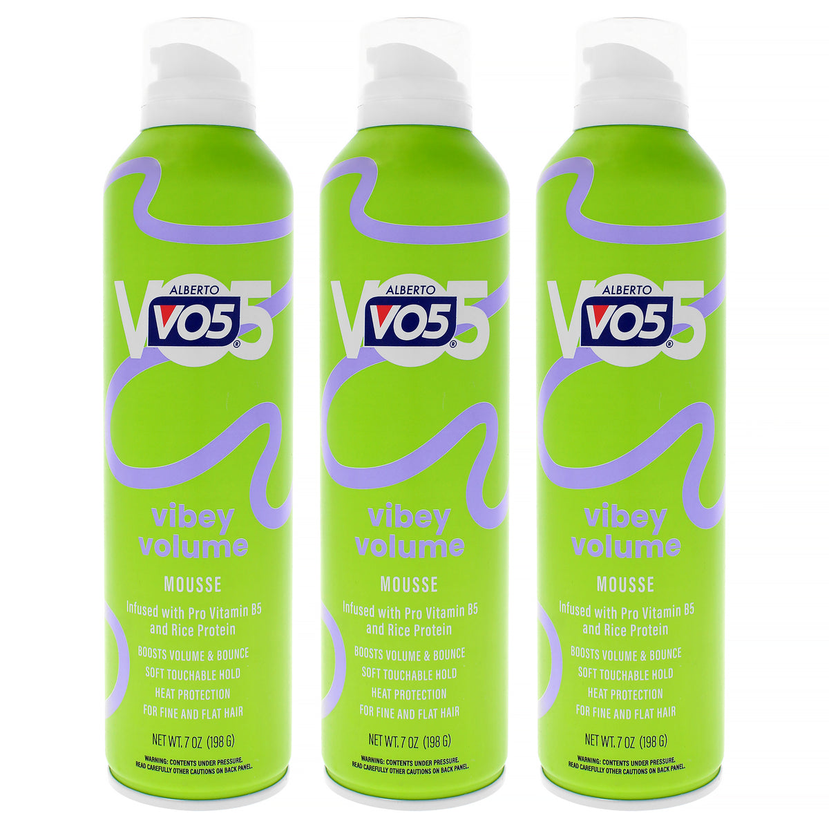 Vibey Volume Mousse by Alberto VO5 for Unisex - 7 oz Mousse - Pack of 3