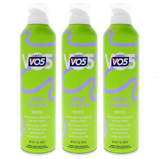 Vibey Volume Mousse by Alberto VO5 for Unisex - 7 oz Mousse - Pack of 3