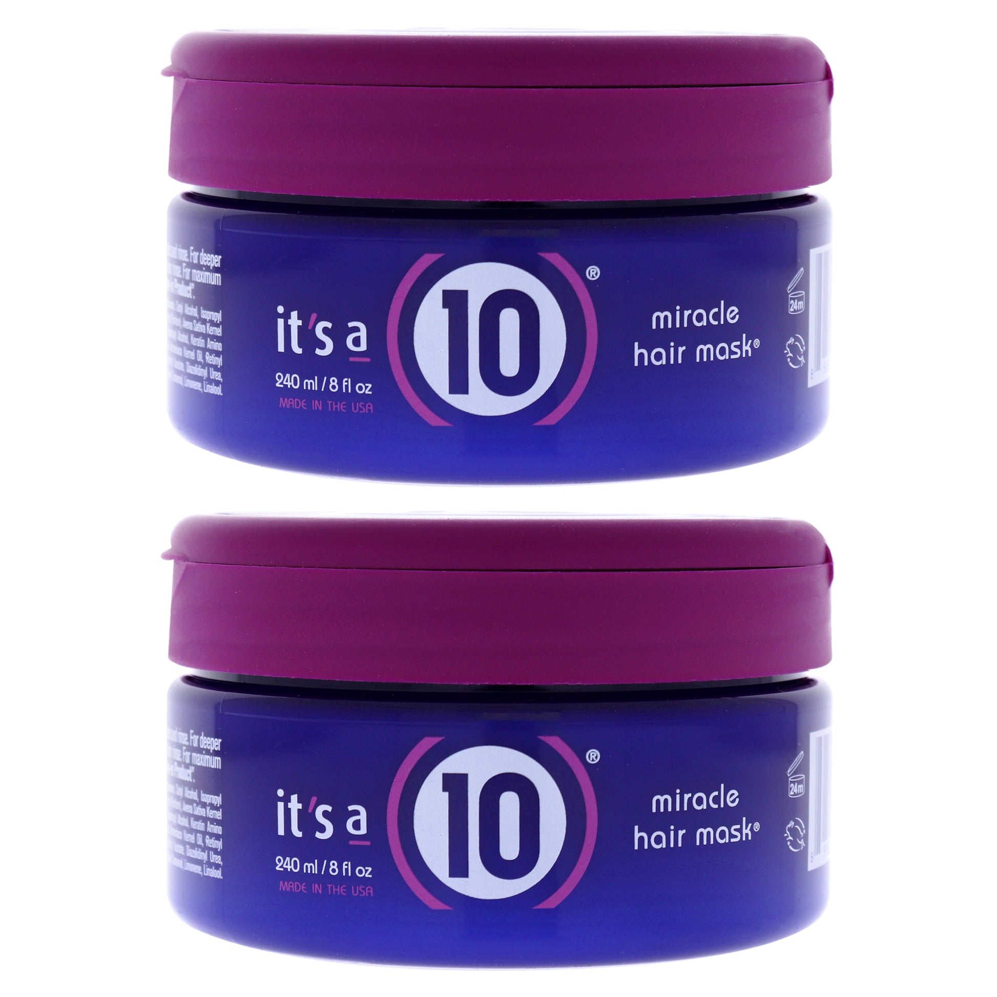 Miracle Hair Mask by Its A 10 for Unisex - 8 oz Mask - Pack of 2