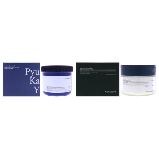 Toner Pads Kit by Pyunkang Yul for Unisex - 2 Pc Kit 70Pc Essence Toner Pad, 70 Pc Calming Toner Pad