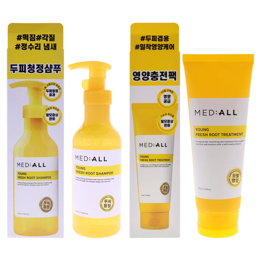 Young Fresh Root Kit by Med:All for Unisex - 2 Pc Kit 11.26oz Shampoo, 5.24oz Treatment