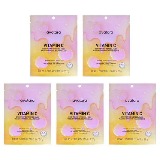 Vitamin C Brightening Hydrogel Mask by Avatara for Women - 1 Pc Mask - Pack of 5