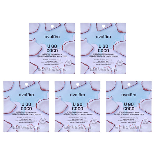 U Go Coco Hydrating Mask by Avatara for Women - 1 Pc Mask - Pack of 5